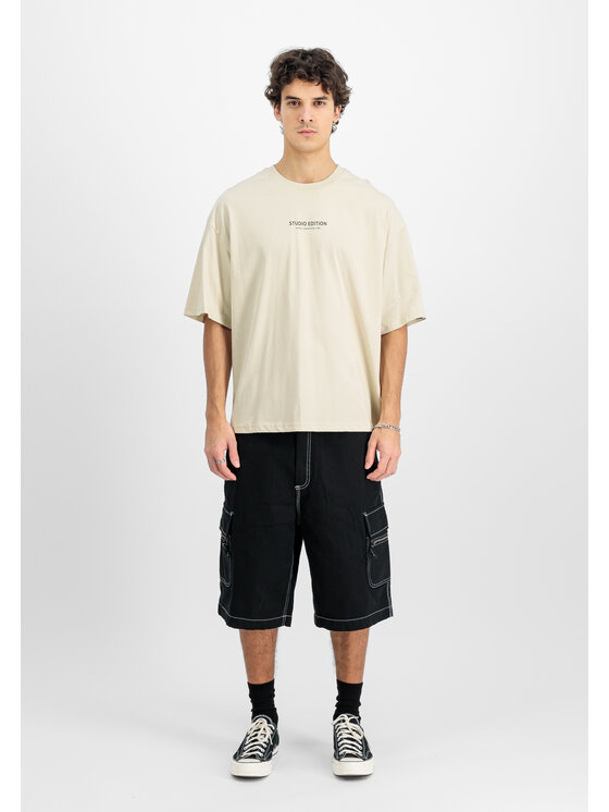Alpha Industries Alpha Industries T-Shirt Studio Edition Backprint T-Shirt Beżowy Loose Fit