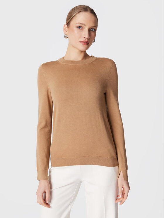 BOSS Boss Пуловер Feganas 50473239 Кафяв Regular Fit