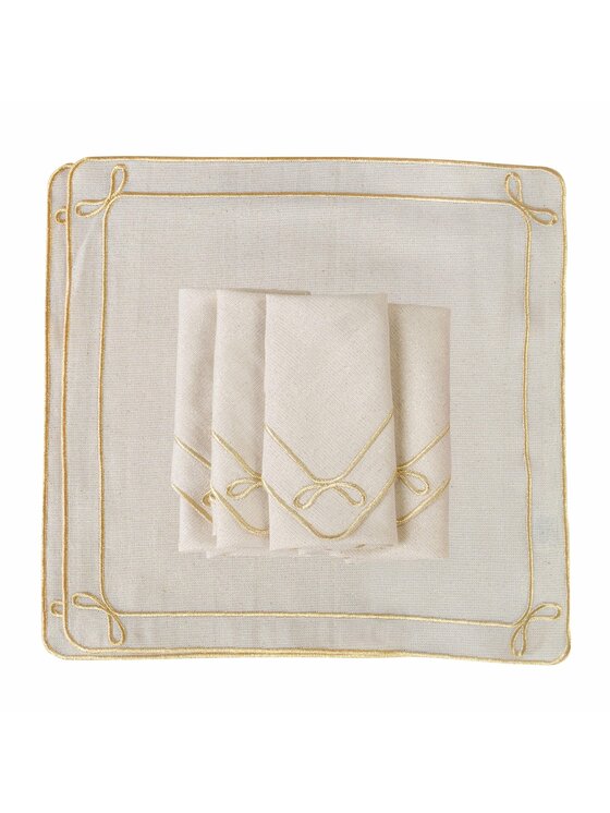 Roseberry Home Roseberry Home Serwetki Serwetki haftowane Golden Bows Złoty