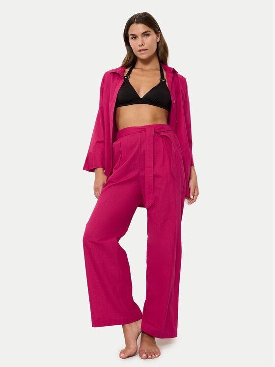 Triumph Triumph Hlače iz tkanine Summer 10222571 Roza Relaxed Fit