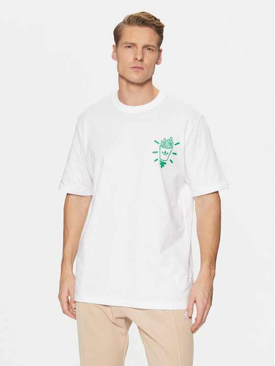 adidas adidas T-shirt Street B JD0677 Bijela Loose Fit