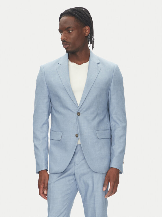 Lindbergh Lindbergh Costum 30-606034 Albastru celest Slim Fit