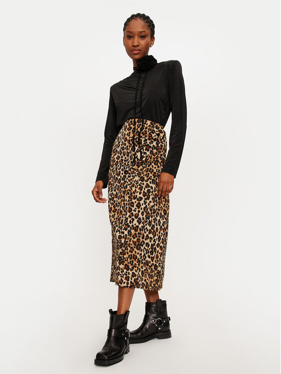Vero Moda Vero Moda Midi krilo Verena 10323868 Rjava Regular Fit