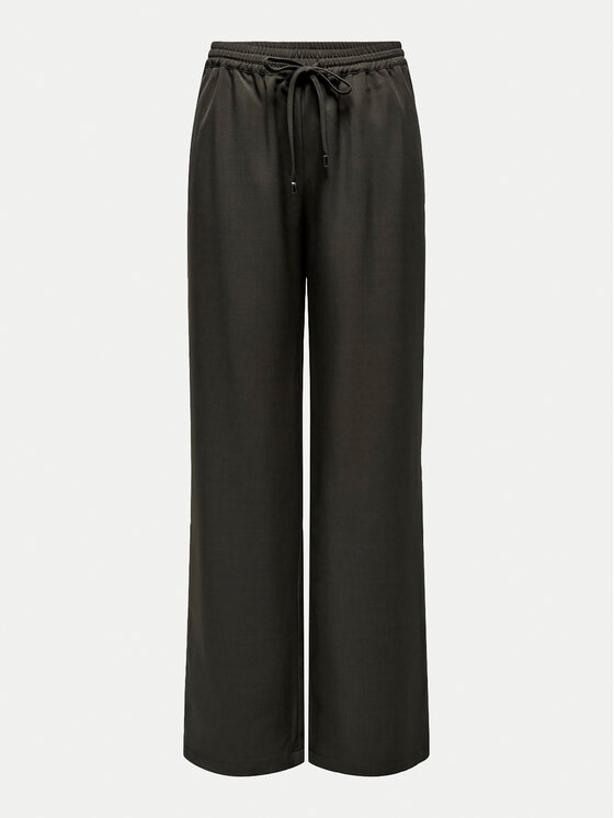 ONLY ONLY Kalhoty z materiálu Ginny 15331492 Hnědá Wide Leg