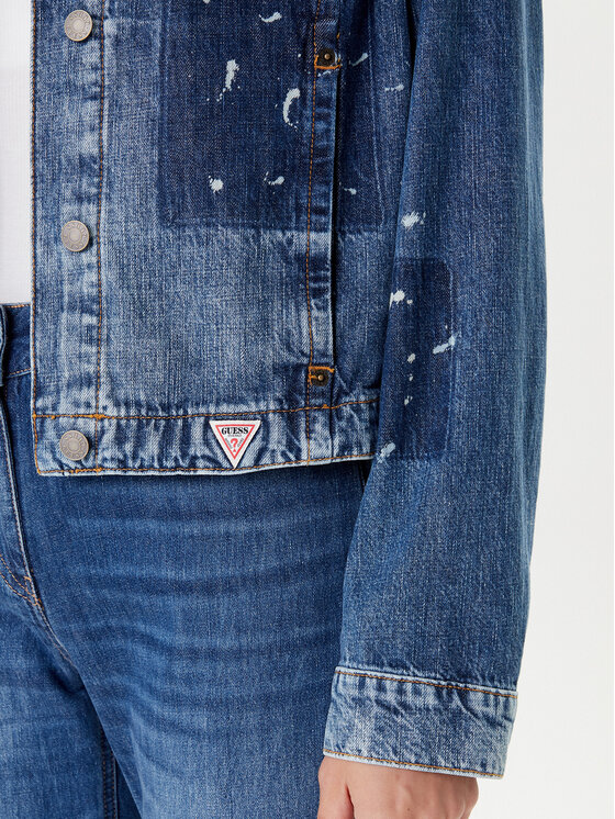 Guess Guess Kurtka jeansowa W5YN69 D5R01 Granatowy Regular Fit