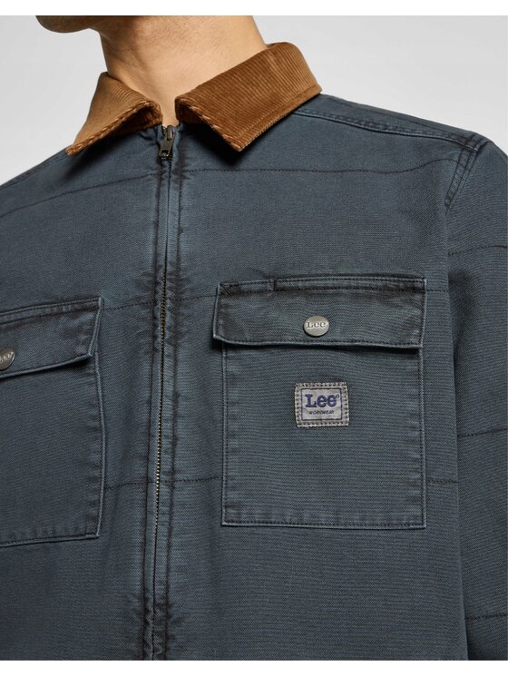Lee Lee Kurtka koszulowa Quilted Workwear Jacket Szary Regular Fit