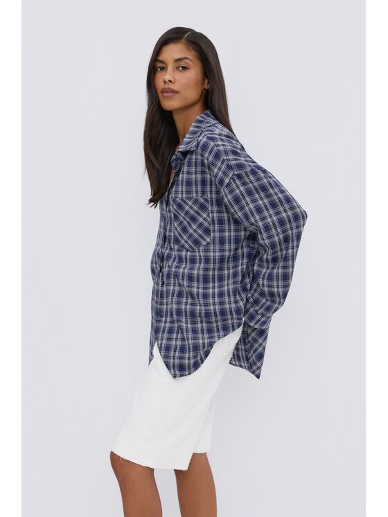 Estro Estro Camicia ER00119772 Blu scuro Oversize