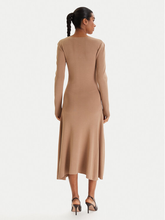 KARL LAGERFELD KARL LAGERFELD Sukienka dzianinowa B1W13003 Beżowy Regular Fit