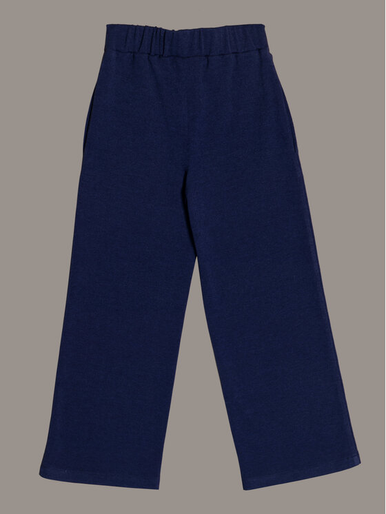 SLY SLY Spodnie dzianinowe 4S-402 Granatowy Comfortable Fit
