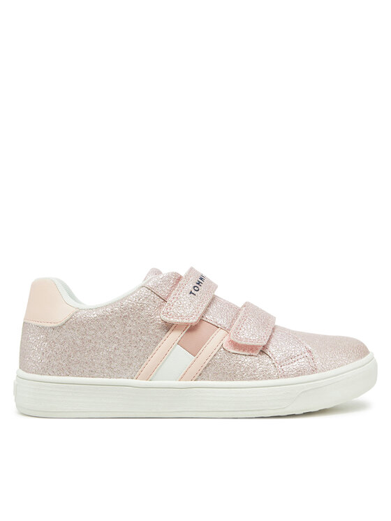 Tommy Hilfiger Tommy Hilfiger Сникърси Flag Low Cut Velcro Sneaker T1A9-33725-0745 S Розов