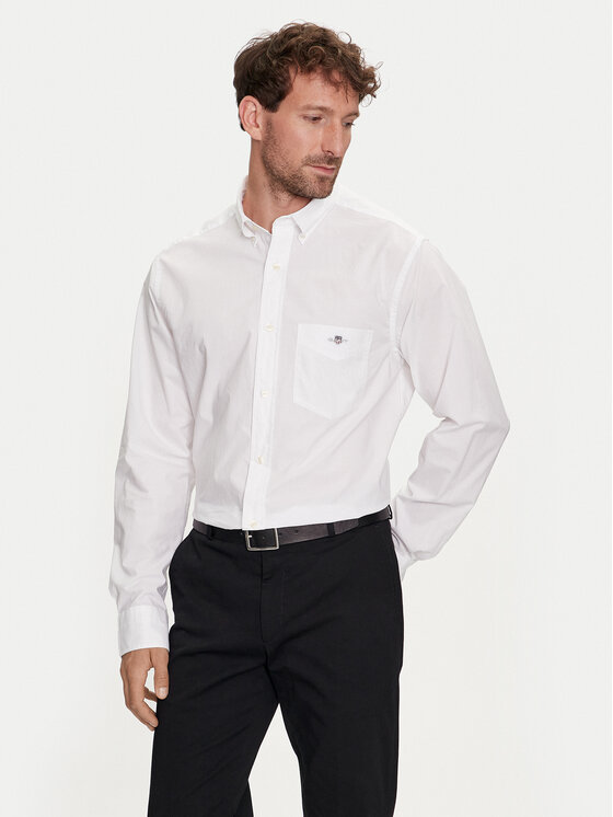 Gant Košeľa Poplin 3000100 Biela Regular Fit