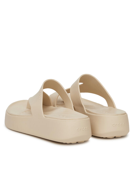 Crocs Crocs Šlepetės per pirštą Getaway Platform Toe Loop 210834 Smėlio