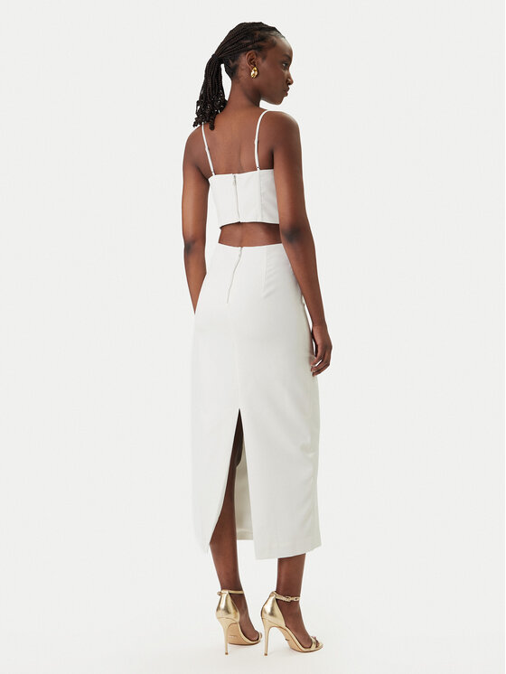 Bardot Bardot Koktejlové šaty Martini 58535DB Bílá Slim Fit