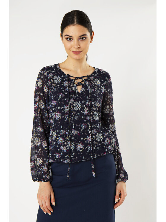 QUIOSQUE QUIOSQUE Blúzka EKS1119B Modrá Regular Fit