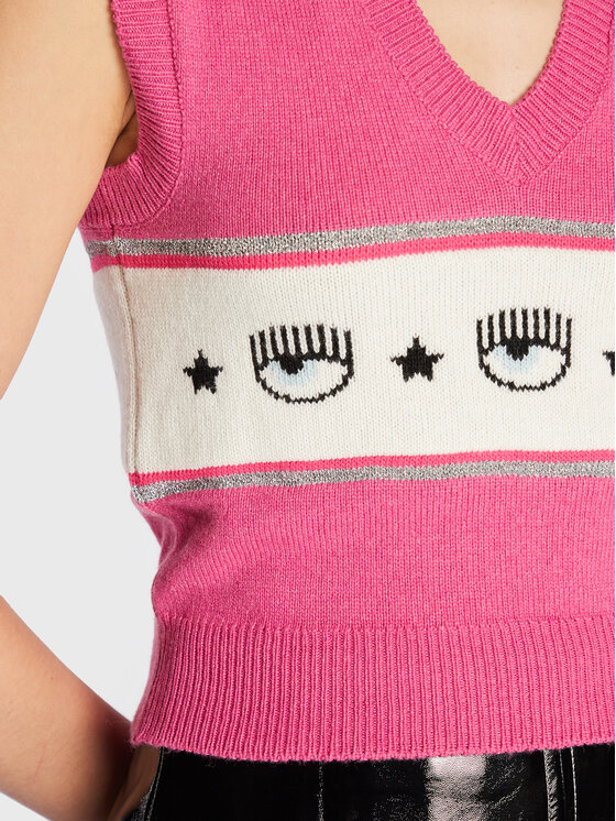 Chiara Ferragni Chiara Ferragni Sweter 73CBFM19 Różowy Regular Fit