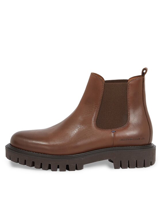 Tommy Hilfiger Tommy Hilfiger Челсі Premium Casual Chunky Lth Chels FM0FM04755 Коричневий