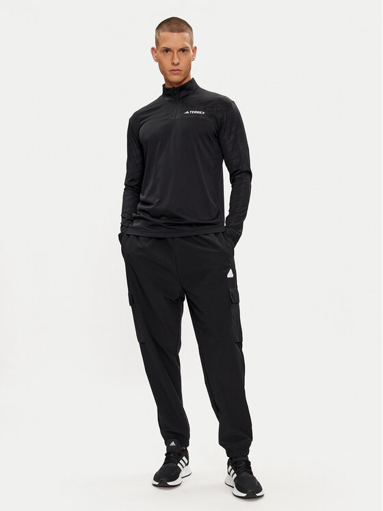 adidas adidas Marškinėliai ilgomis rankovėmis Terrex Multi Half-Zip Long-Sleeve Top HT9501 Juoda Slim Fit