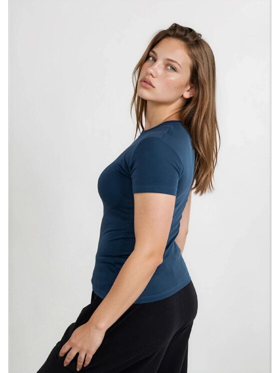 DKaren Sport DKaren Sport Bluzka DK31 Krótki Granatowy Classic Fit