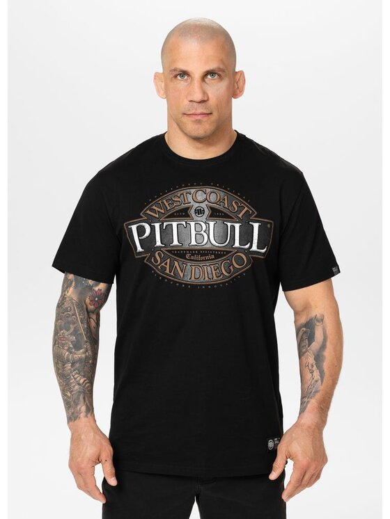 PITBULL PITBULL T-Shirt Koszulka męska TOMMY GUN XL Czarny Regular Fit