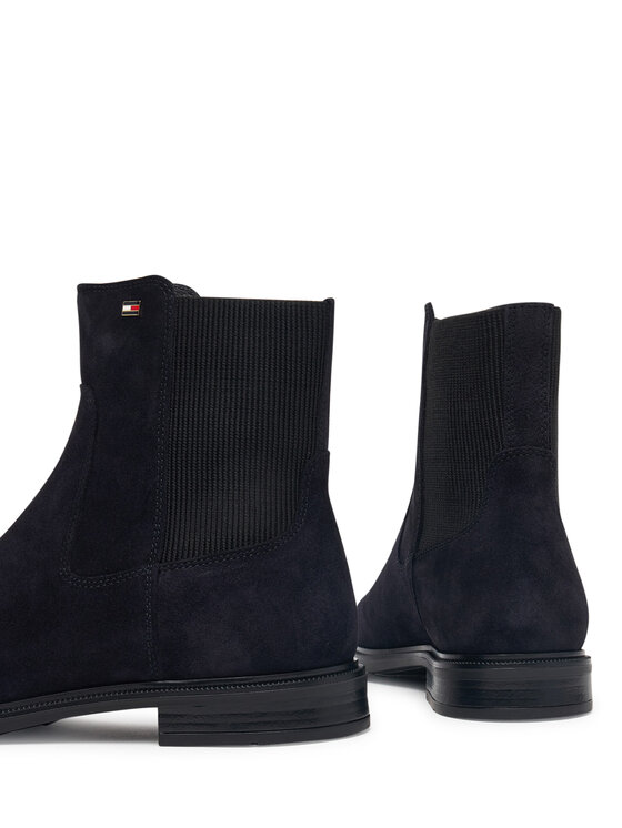 Tommy Hilfiger Tommy Hilfiger Ghete Jodhpur Enamel Flag Suede Ankle Chelsea FW0FW09575 Bleumarin