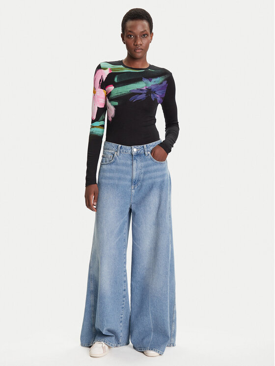 Desigual Desigual Μπλουζάκι Lena 25WWTK32 Μαύρο Regular Fit