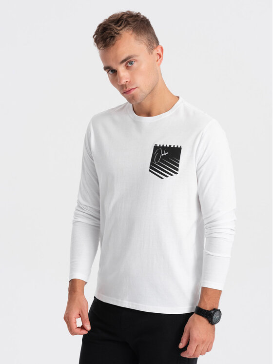 Ombre Ombre S dlouhým rukávem OM-LSPT-0118 Bílá Regular Fit