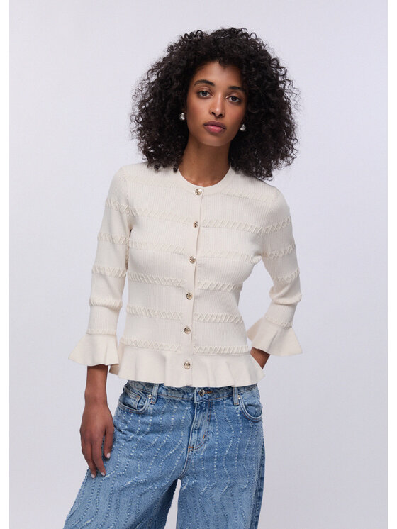 Liu Jo Liu Jo Cardigan CA6103MS55NP9574 Crema Regular Fit