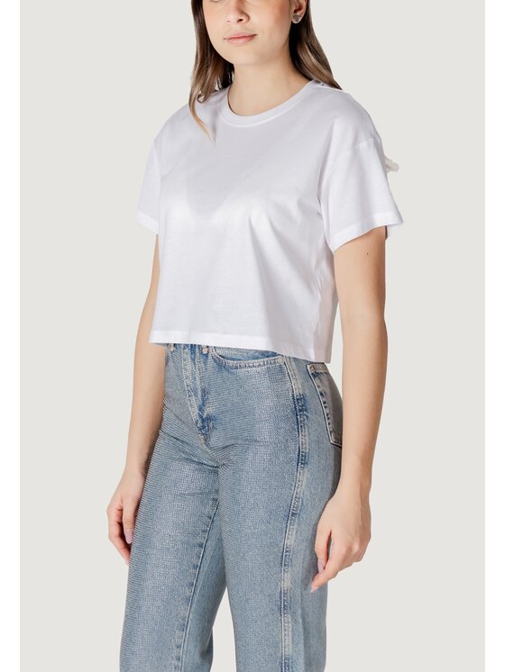 ONLY ONLY T-shirt Onlbolette Life S/S Lace Mix Top Jrs Bianco To Fit