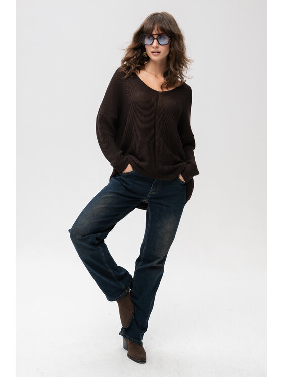 blue shadow blue shadow Sweter Danthe Brązowy Regular Fit