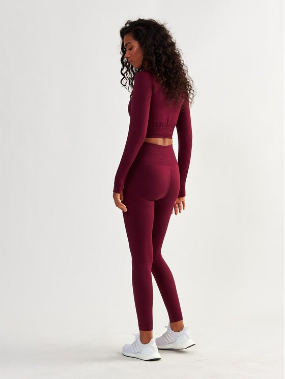 BeShaped BeShaped Legginsy Bezszwowe Femme Force Bordowy Active Fit