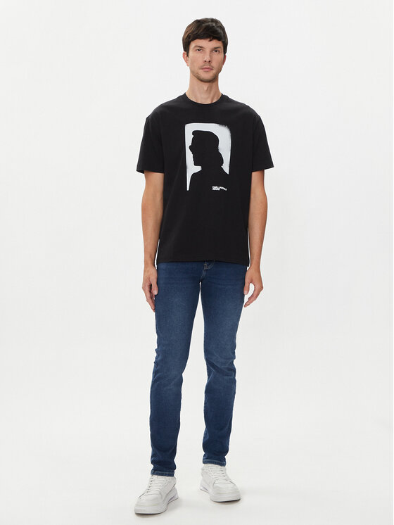 Karl Lagerfeld Jeans Karl Lagerfeld Jeans Majica 245D1709 Črna Regular Fit