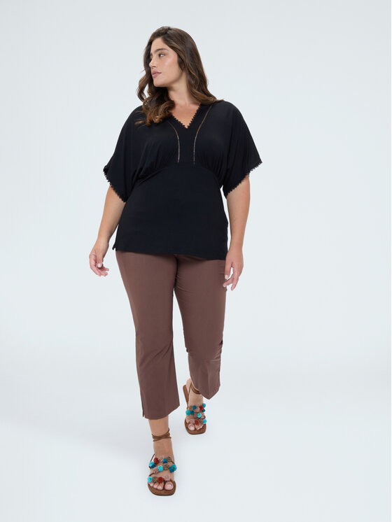Fiorella Rubino Fiorella Rubino T-Shirt G0BOL009211N033 Czarny A-Line Fit
