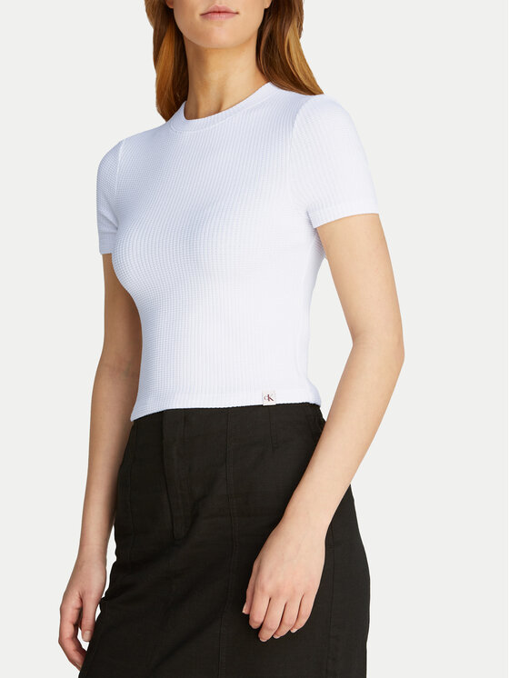 Calvin Klein Jeans Calvin Klein Jeans Majica J20J225239 Bela Slim Fit