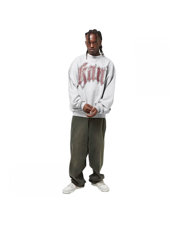 Karl Kani Karl Kani Felpa Inside Out Crew Grigio Regular Fit