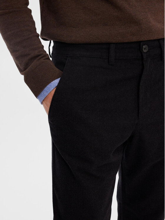 Selected Homme Selected Homme Chinosy 16090139 Czarny Slim Fit