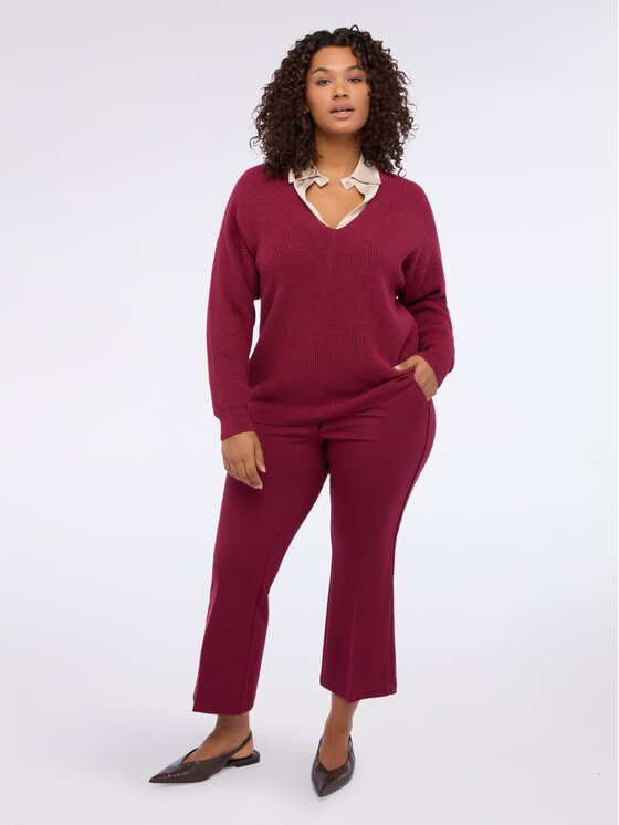 Fiorella Rubino Fiorella Rubino Spodnie materiałowe P709L002235N036 Bordowy Flare Fit