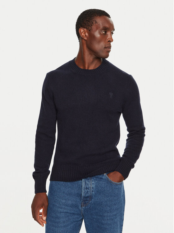 AMI PARIS Sveter HKS057.005 Tmavomodrá Regular Fit