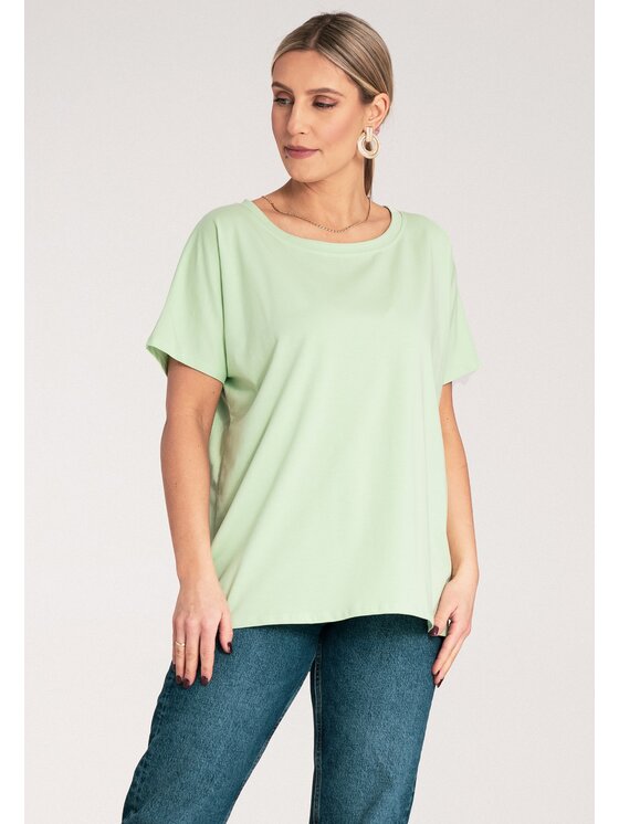FIGL FIGL Tričko M1164 Zelená Regular Fit