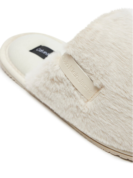 Calvin Klein Jeans Calvin Klein Jeans Bačkory Hotel Slipper Fur After Glow YW0YW01593 Écru