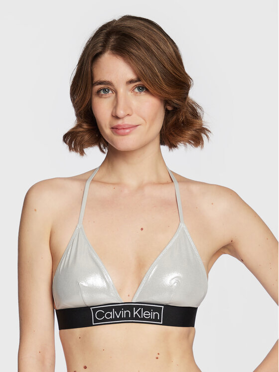 Calvin Klein Swimwear Gornji Del Bikini KW0KW01943 Srebrna