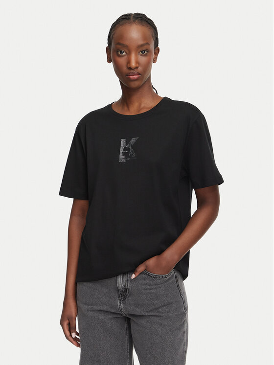 Karl Lagerfeld Jeans Tricou B3W17018 Negru Regular Fit
