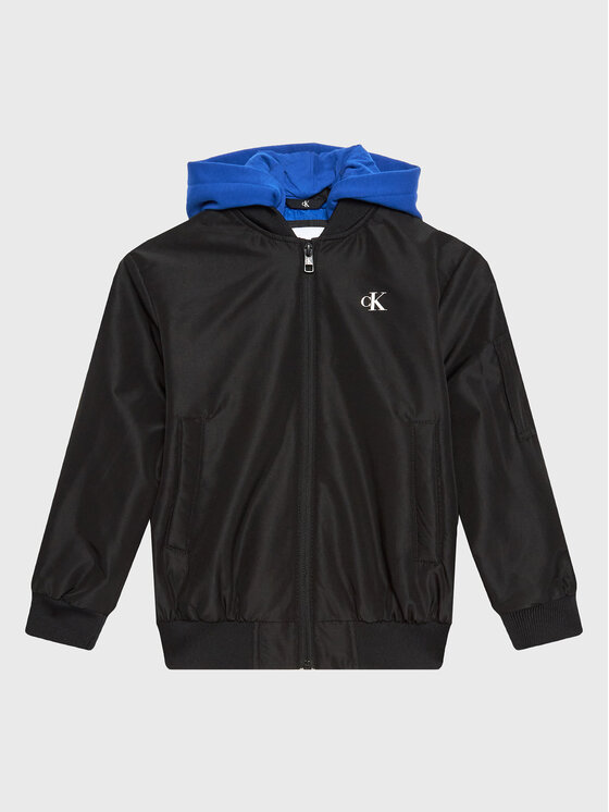 Calvin Klein Jeans Geacă bomber IB0IB01489 Negru Regular Fit