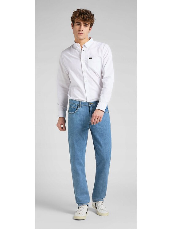 Lee Lee Jeansy Brooklyn Straight Niebieski Regular Fit