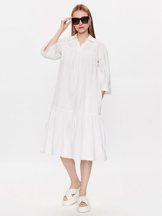 Moss Copenhagen Moss Copenhagen Sukienka koszulowa Danaya 17266 Biały Regular Fit
