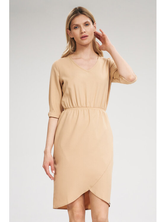 FIGL FIGL Šaty M702 Béžová Regular Fit