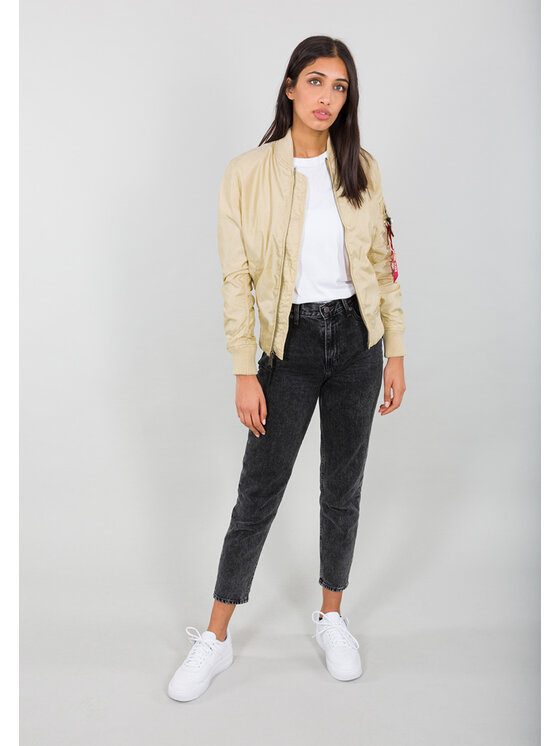 Alpha Industries Alpha Industries Kurtka bomber MA-1 TT Light Bomber Jacket Women Beżowy Slim Fit