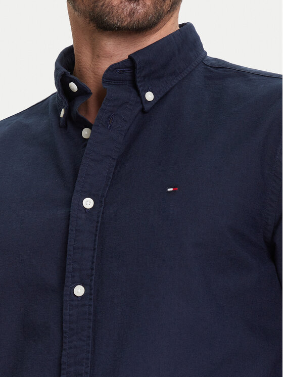 Tommy Hilfiger Tommy Hilfiger Koszula Solid Heritage MW0MW35774 Granatowy Regular Fit