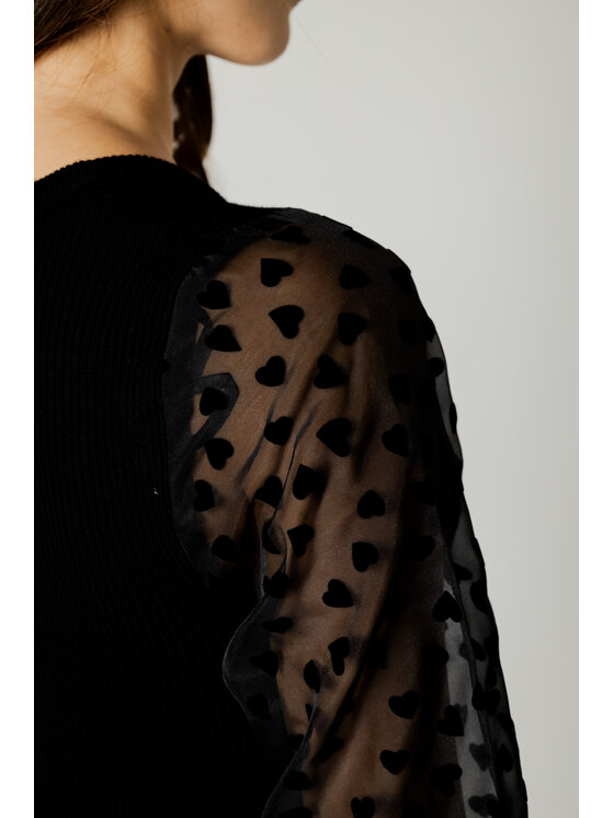ONLY ONLY Maglione ONLBABETTE LS WOVEN MIX UNCK CC KNT Nero Regular Fit