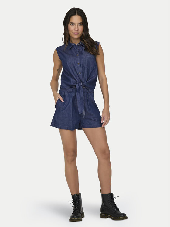 JDY JDY Šortky z materiálu Kai 15321166 Tmavomodrá Regular Fit