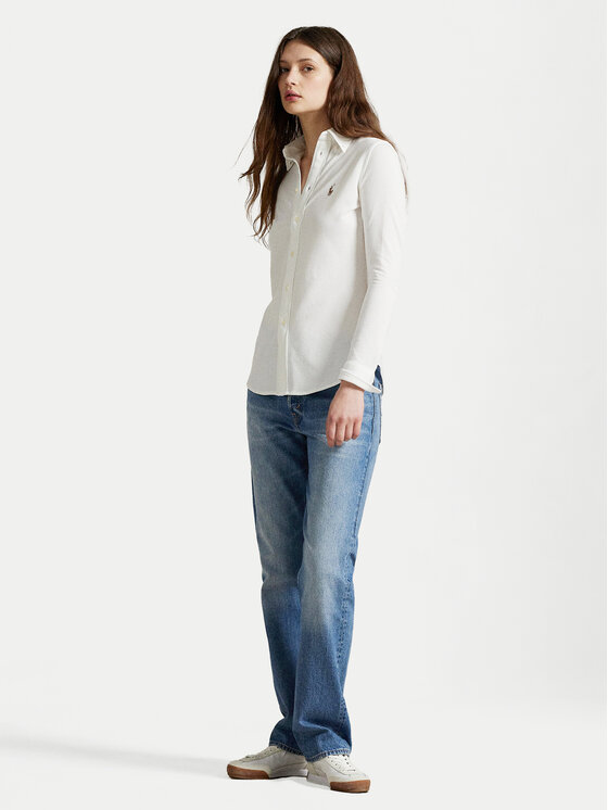 Polo Ralph Lauren Polo Ralph Lauren Marškiniai Heidi 211664427003 Balta Slim Fit